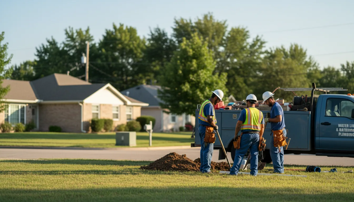 Residential water line and bathroom plumbing service in West Fargo, ND